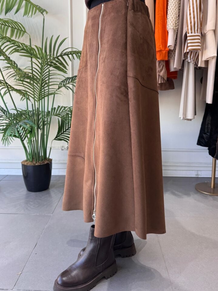 SÜET FERMUAR DETAY ETEK TABA