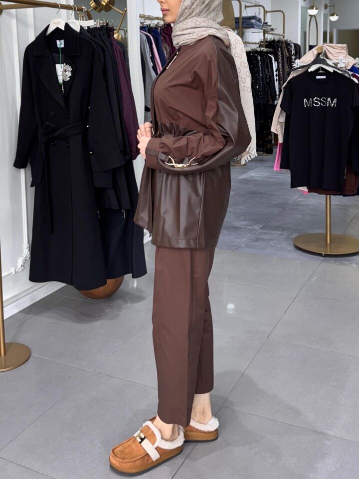 RİVORA DERİ GARNİ TAKIM KAHVERENGİ