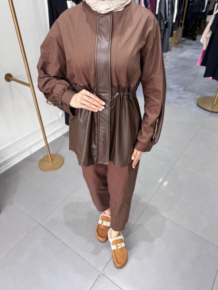 RİVORA DERİ GARNİ TAKIM KAHVERENGİ