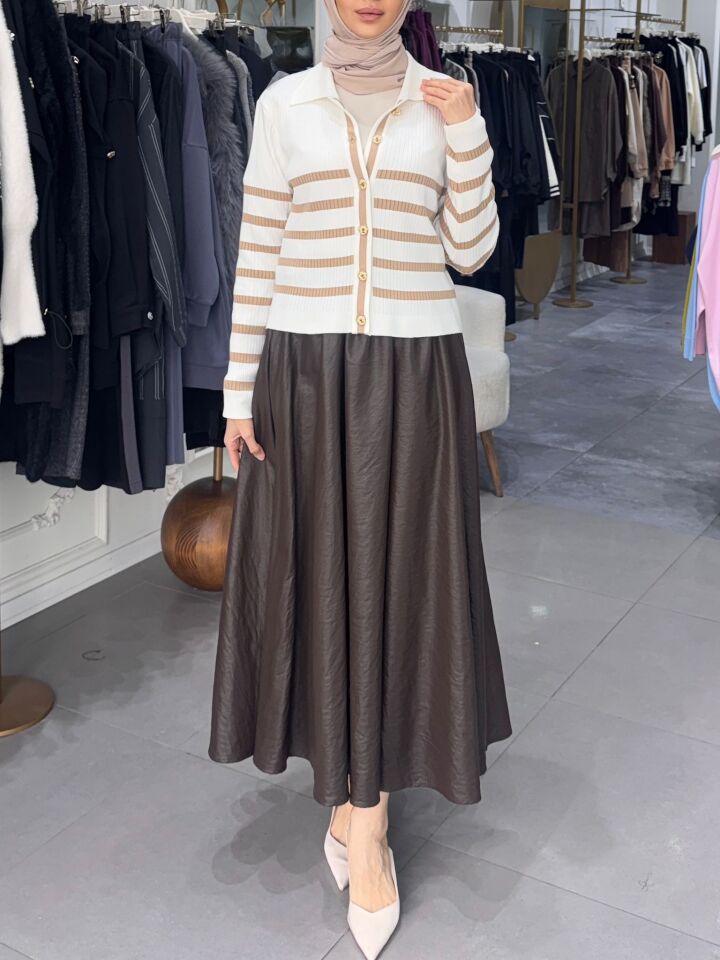 BELLE NOİR MİDİ HIRKA EKRU/BEJ