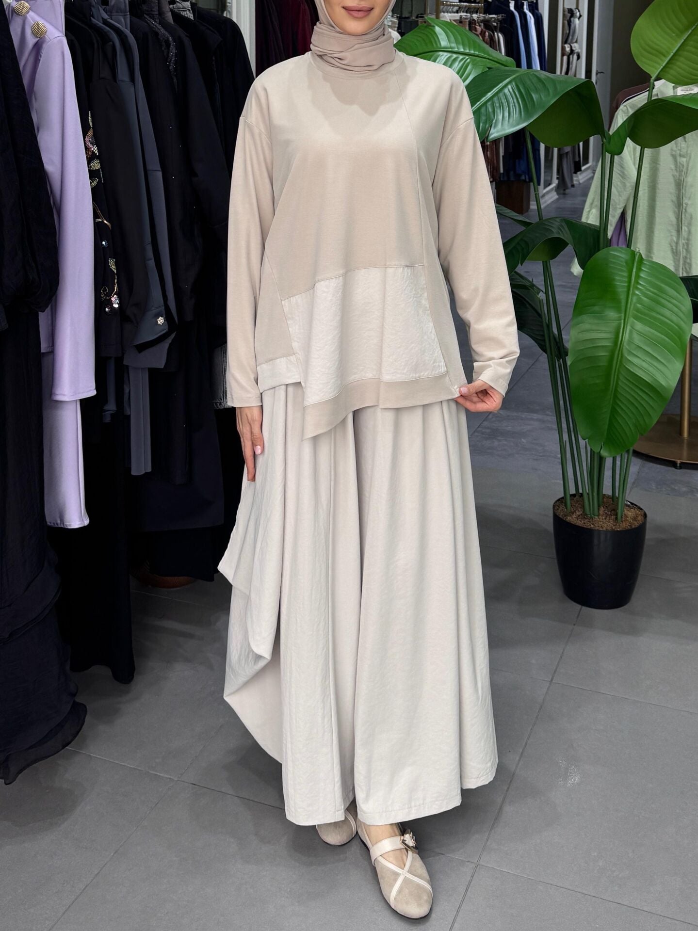 UZUN KOLLU BAMBU BLUZ TAŞ