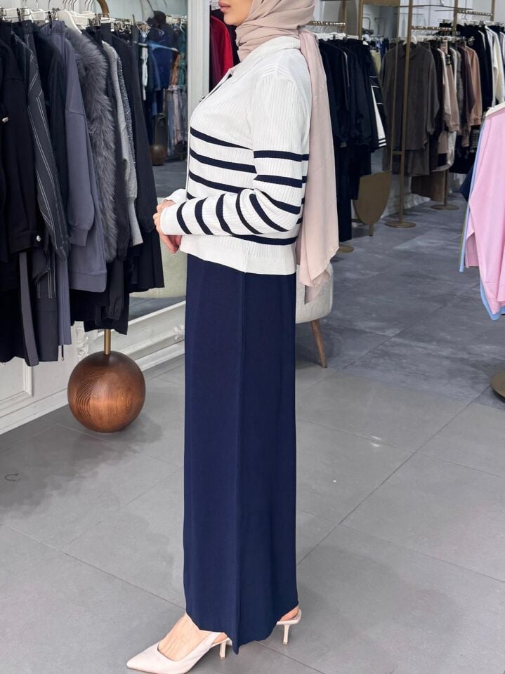 BELLE NOİR EKRU/LACİVERT