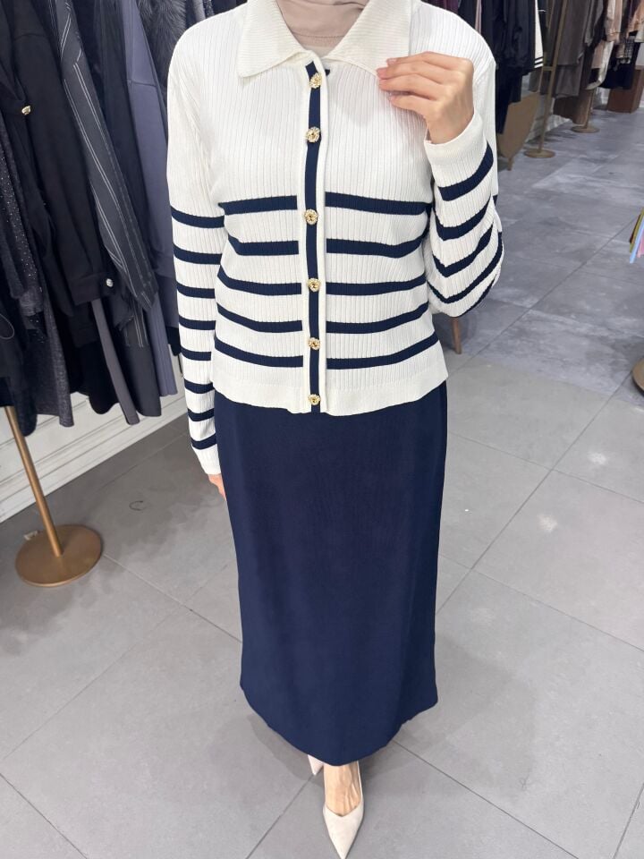 BELLE NOİR EKRU/LACİVERT