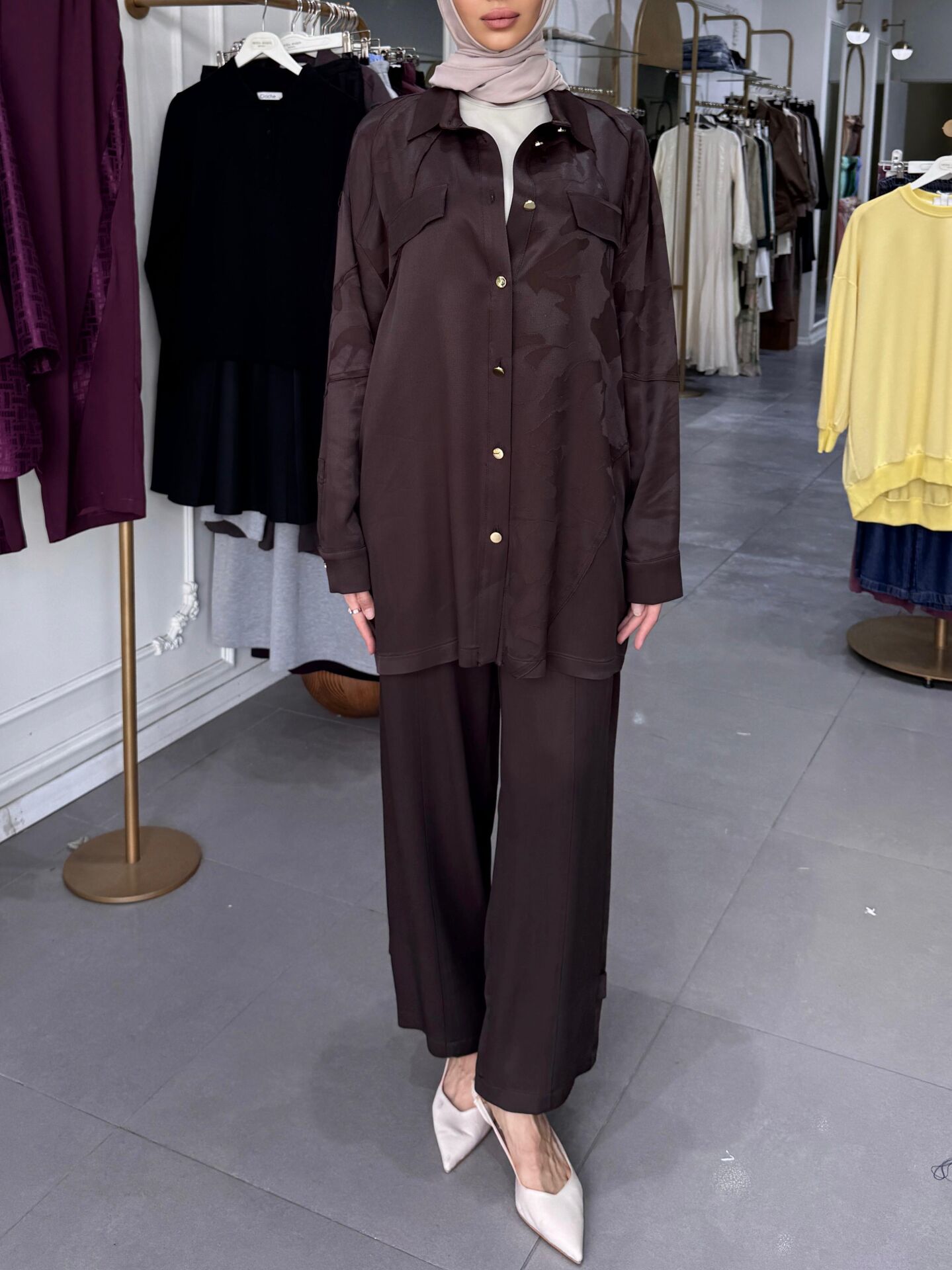 ZEBRA DESEN TAKIM KAHVE