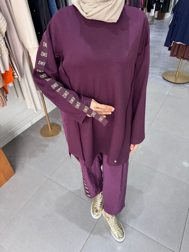 Şerit Detay Oysho Takım mor