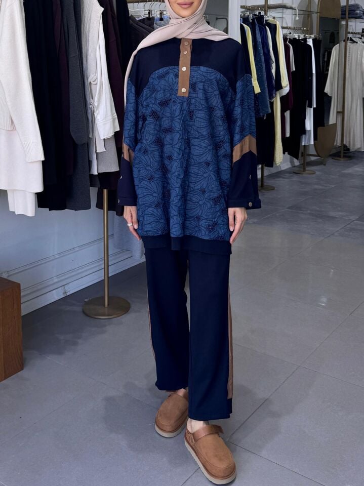 DENİM FİSTO DETAY TAKIM LACİVERT