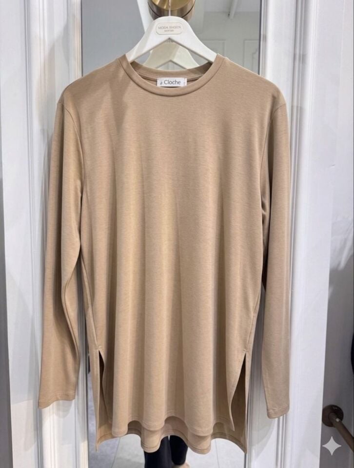 TİRİL UZUN KOLLU TİŞÖRT BEJ