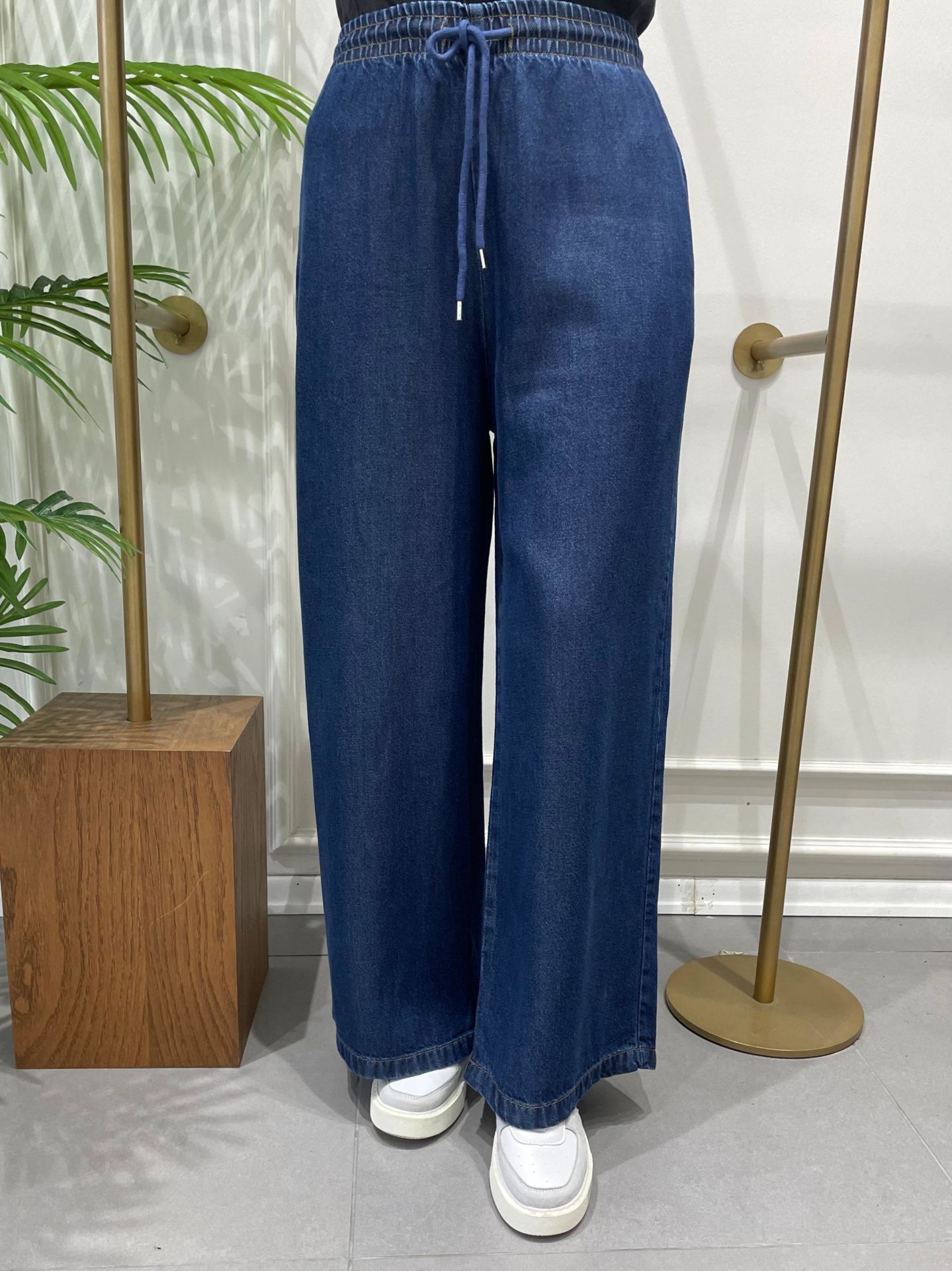 TENSEL KOT PALAZZO PANTOLON KOYU MAVİ