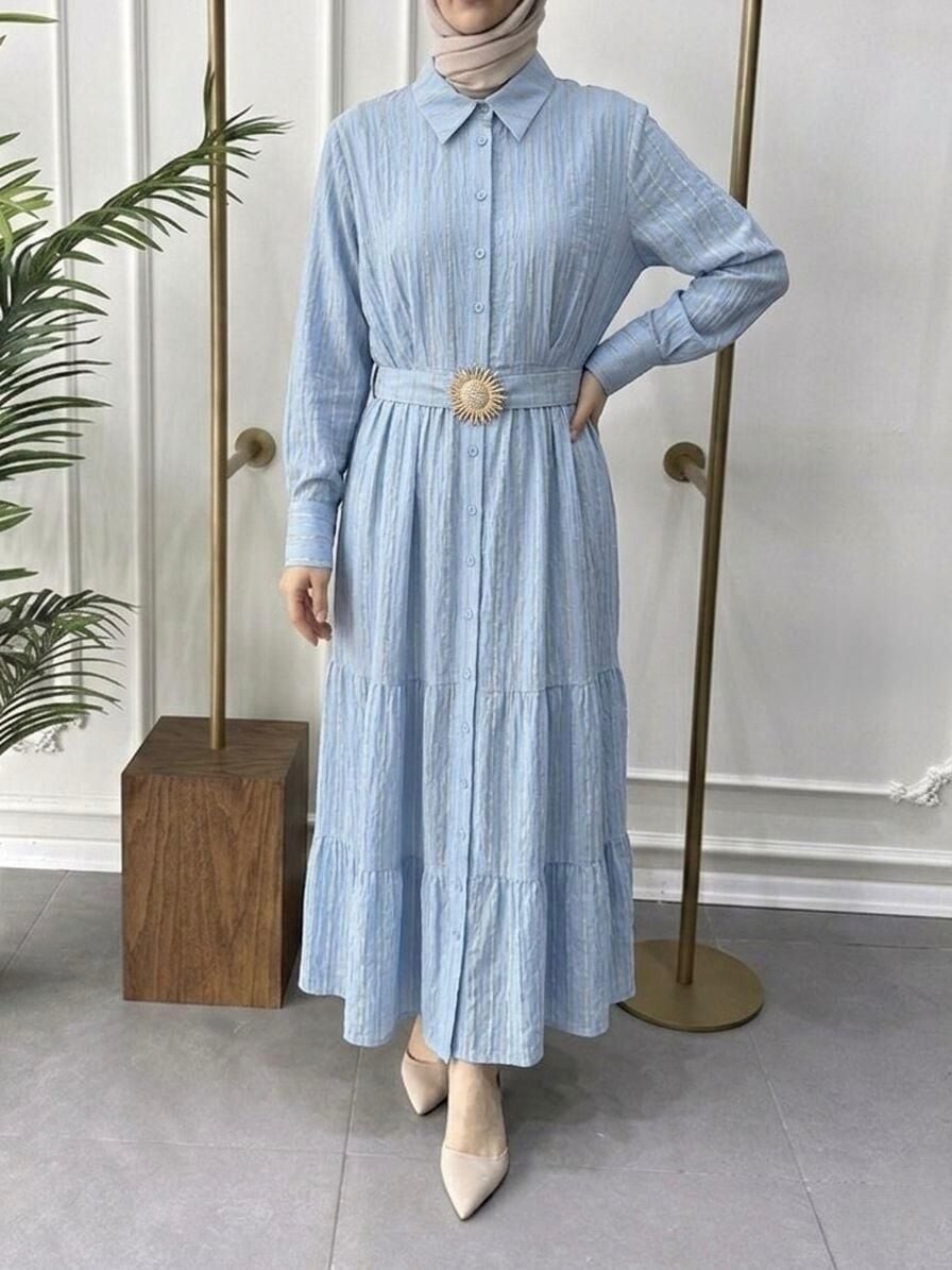 SUMMER LINE ELBİSE AÇIK MAVİ