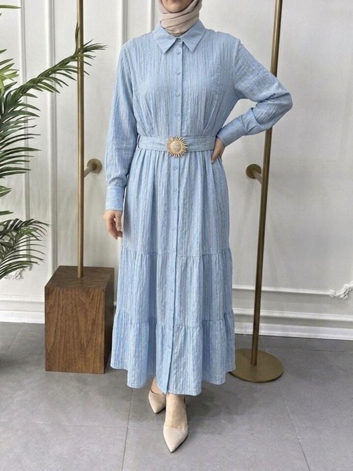 SUMMER LINE ELBİSE AÇIK MAVİ