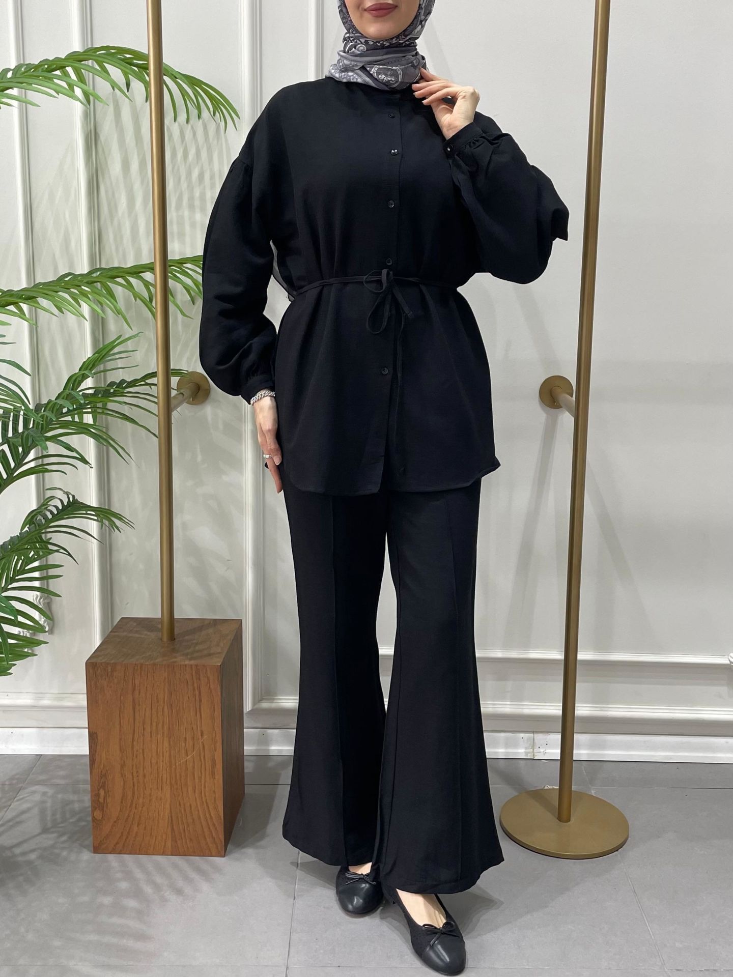 BALON KOL ÇİMA DİKİŞLİ TAKIM  SİYAH