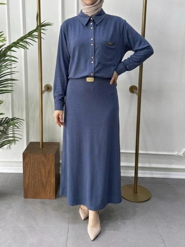 VYRA İPEK KUPRA TAKIM LACİVERT