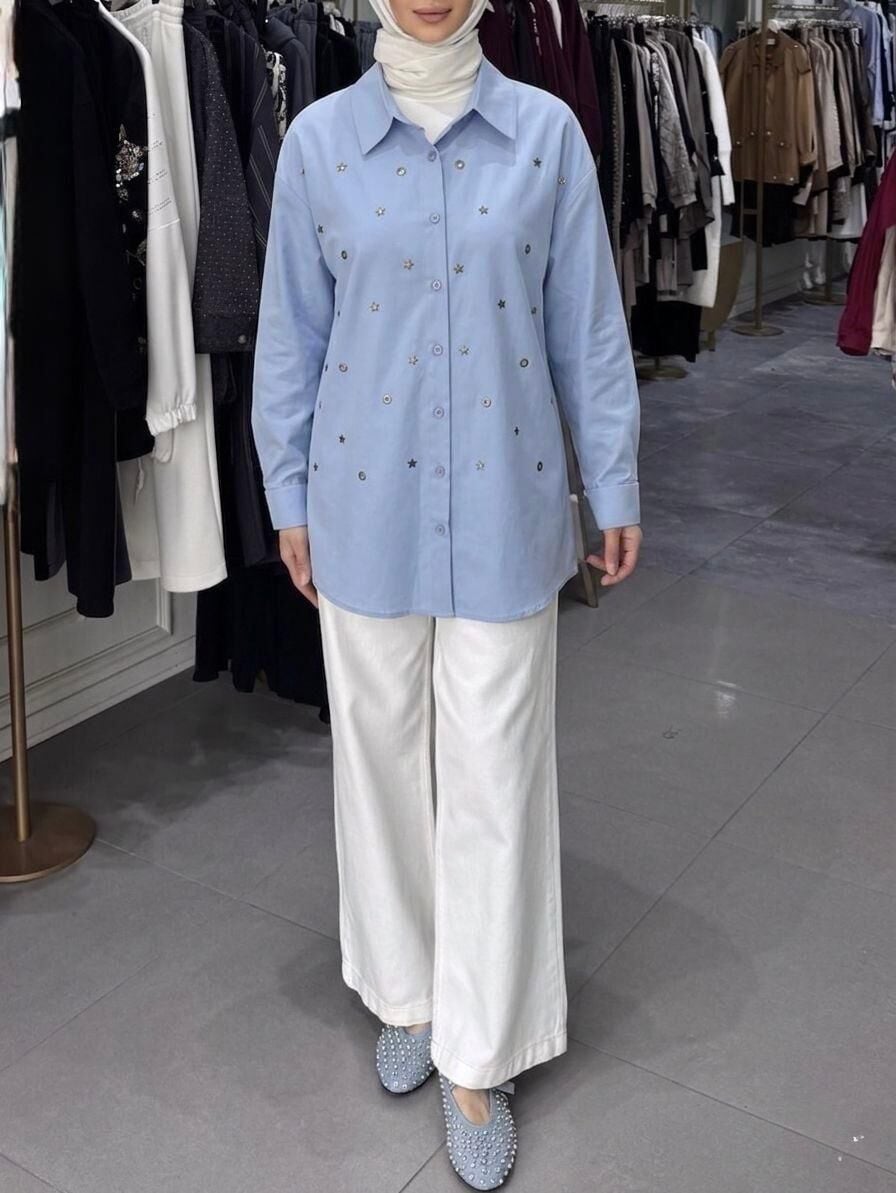 ALAVA MANŞET DETAYLI GÖMLEK