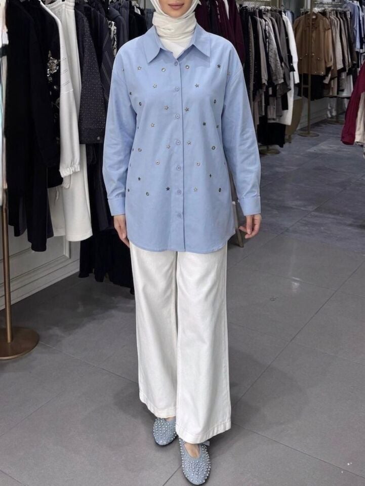 ALAVA MANŞET DETAYLI GÖMLEK