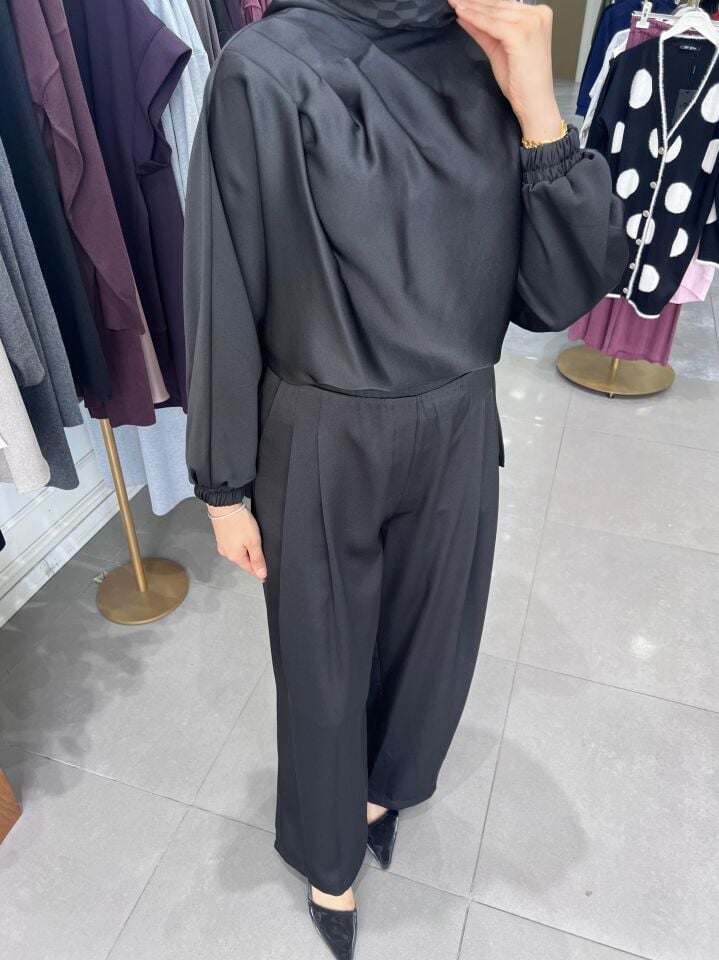 VALORİA SATEN TAKIM  SİYAH