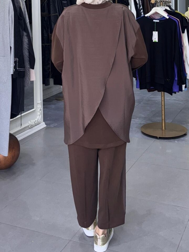 Şerit Detay Oysho Takım kahve