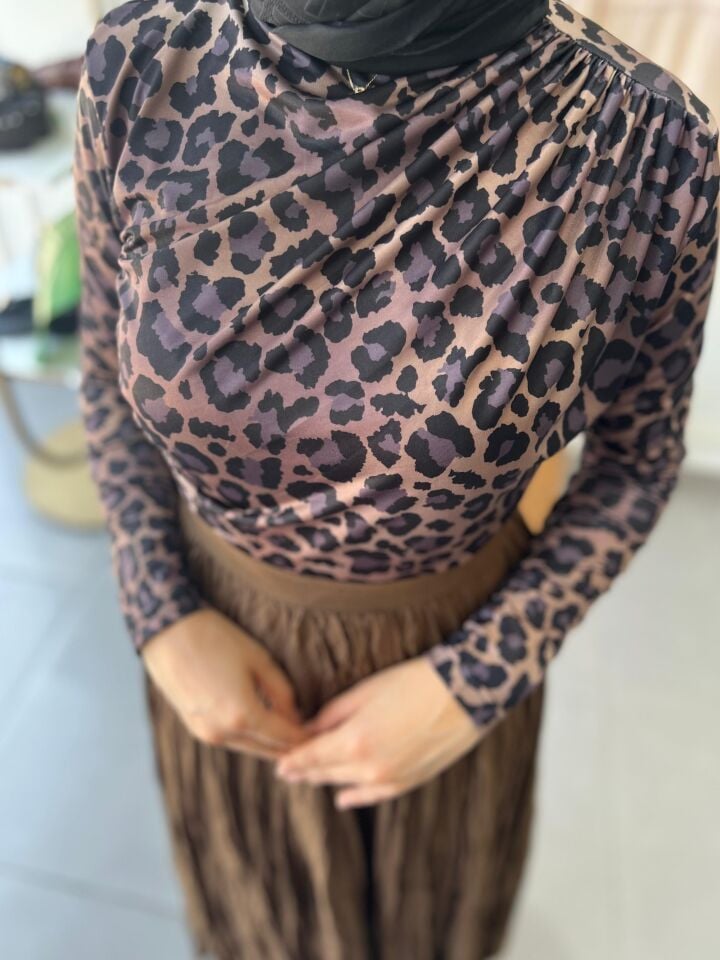 DRAPE BLUZ LEOPAR