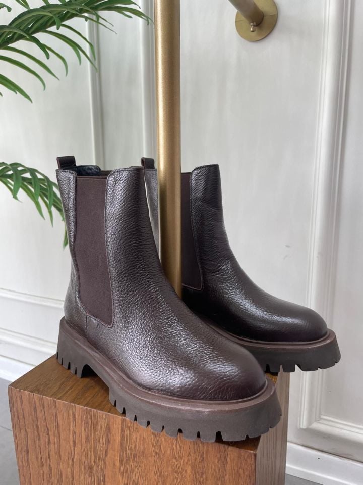 ORİJİNAL DERİ MİNİMAL BOT  KAHVE