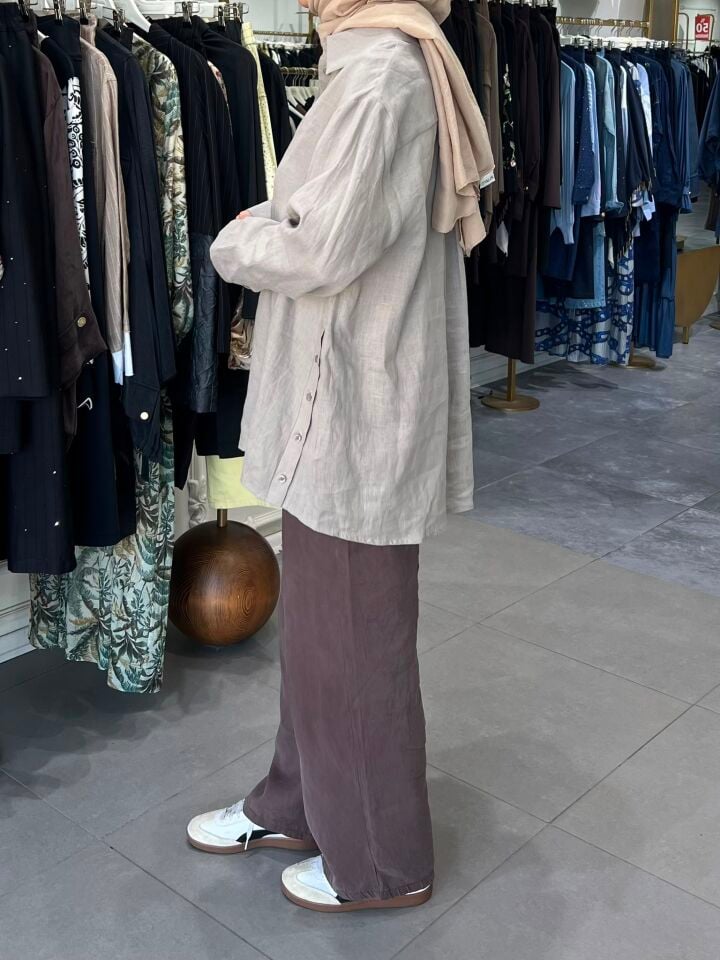 LİVA DÜĞME DETAYLI GÖMLEK TAŞ
