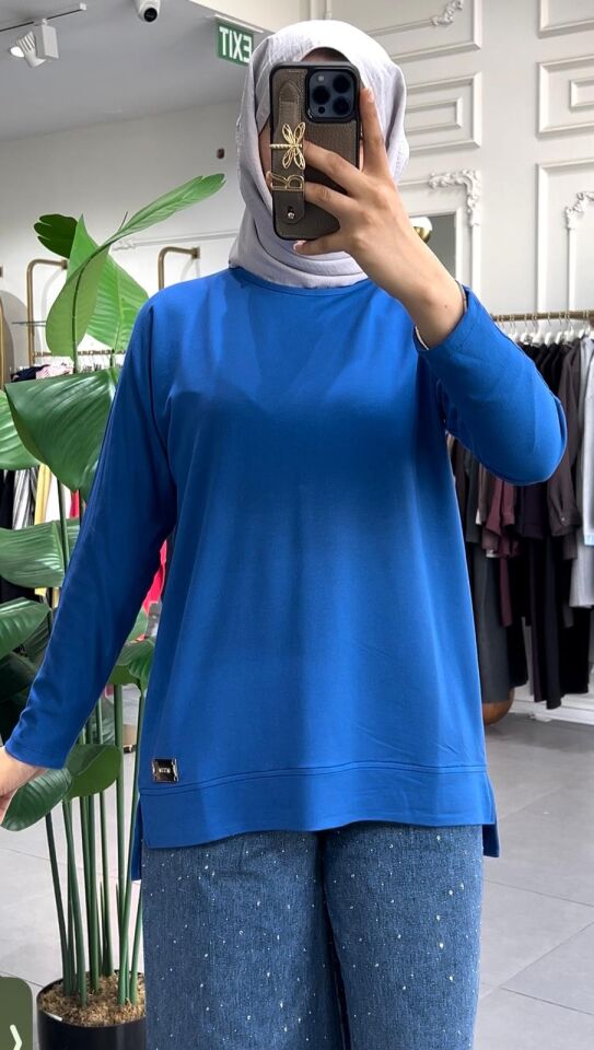 İPEK PAMUK BLUZ  SAKS