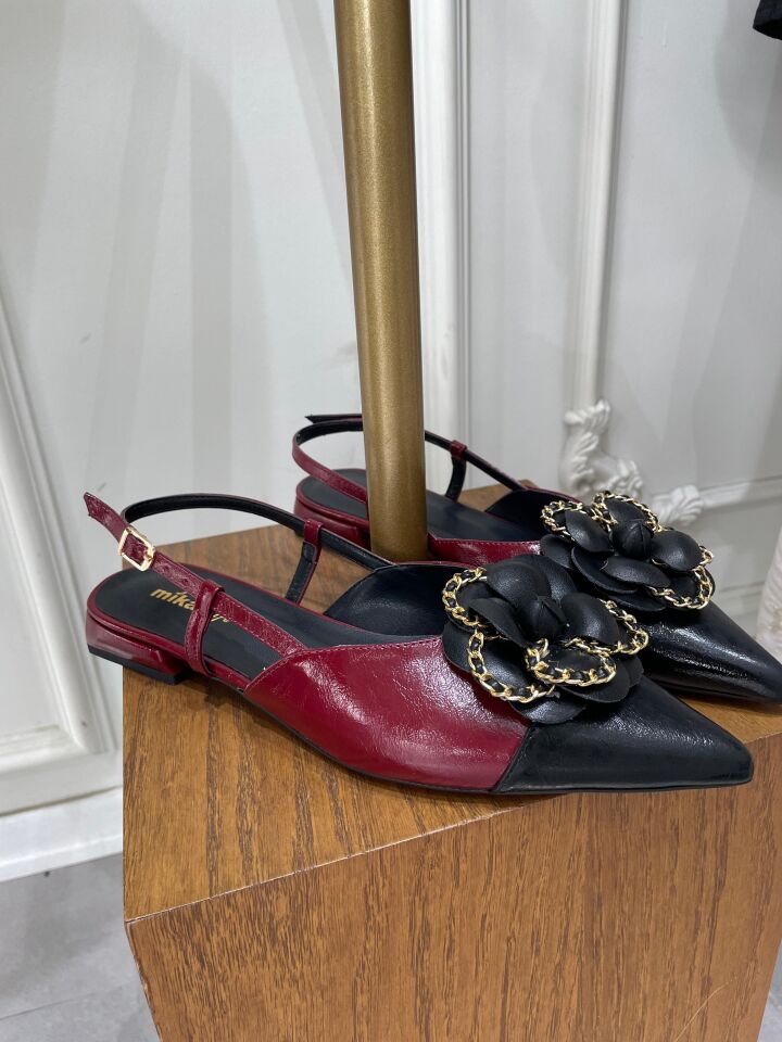 ÇİÇEK RUGAN AYAKKABI BORDO