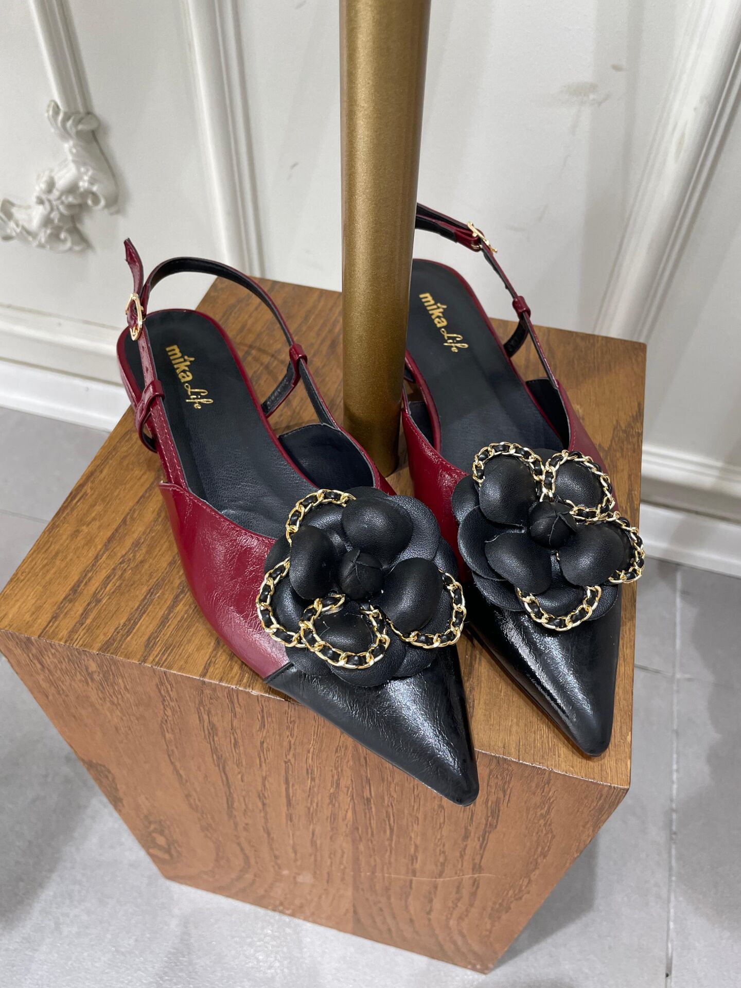 ÇİÇEK RUGAN AYAKKABI BORDO