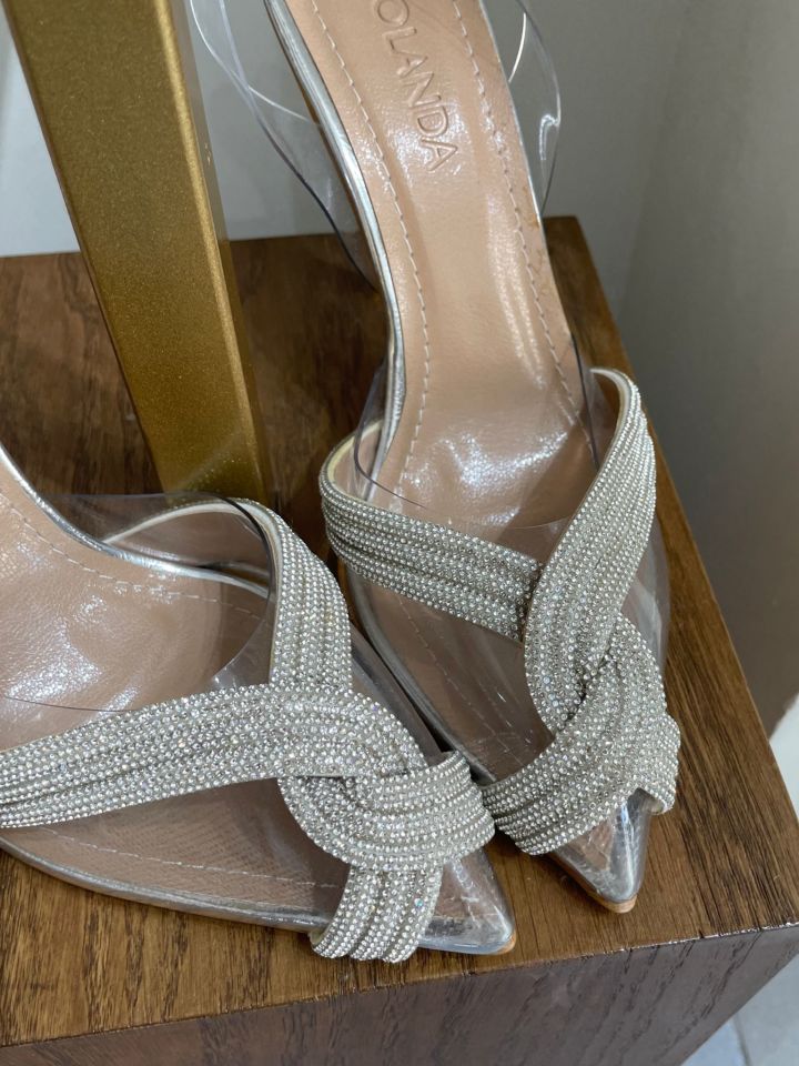 TAŞ DETAYLI ŞEFFAF TOPUKLU