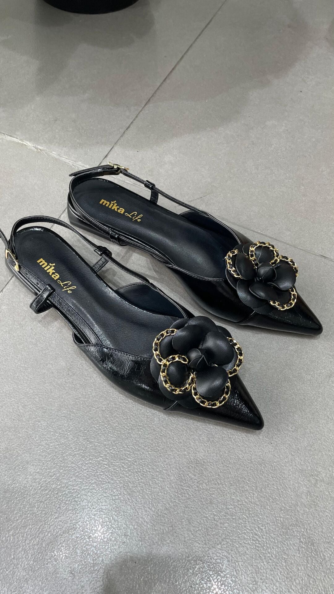 ÇİÇEK RUGAN AYAKKABI SİYAH