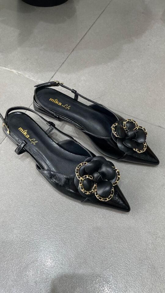 ÇİÇEK RUGAN AYAKKABI SİYAH