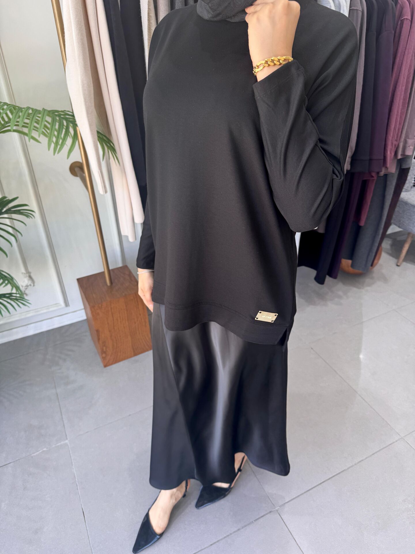 İPEK PAMUK BLUZ SİYAH