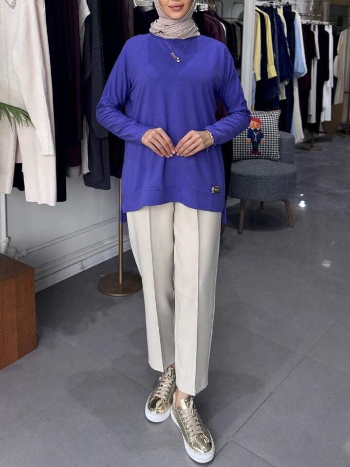 İPEK PAMUK BLUZ MOR