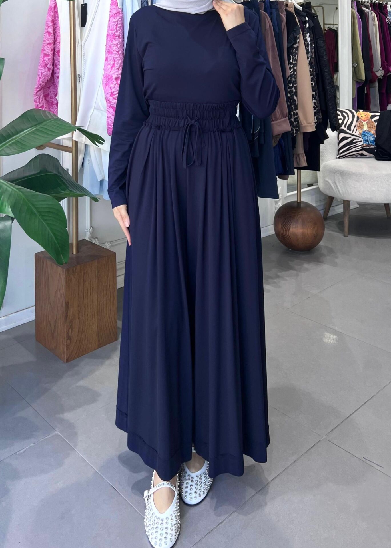 TRİL BOL PANTOLON LACİVERT