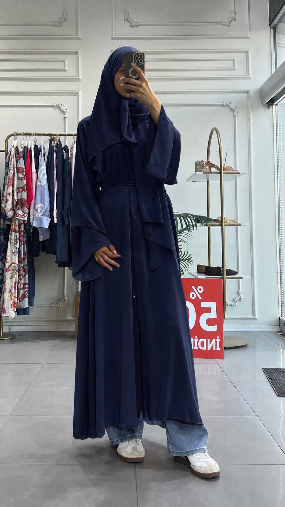ABAYA ŞAL TAKIM LACİVERT
