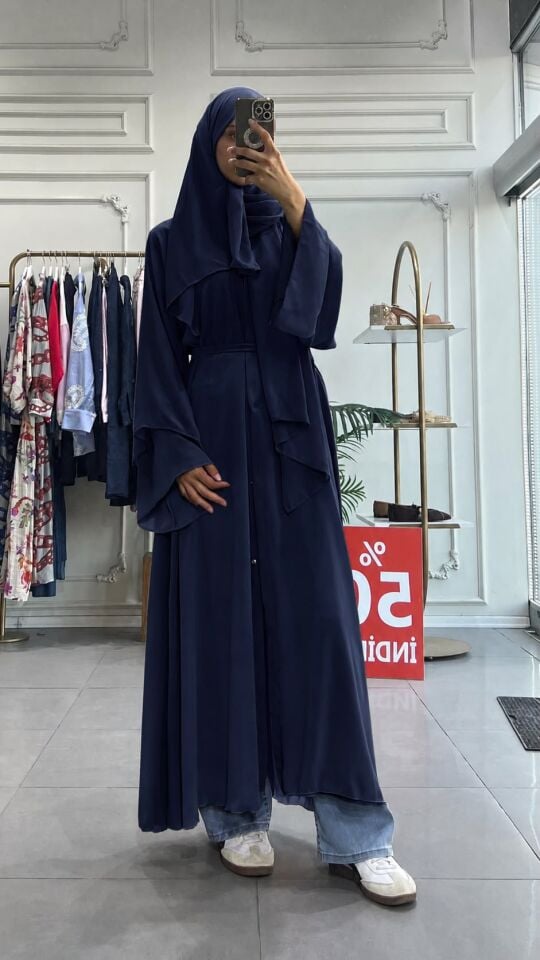 ABAYA ŞAL TAKIM LACİVERT