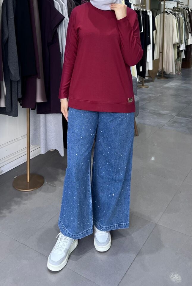 İPEK PAMUK BLUZ   BORDO