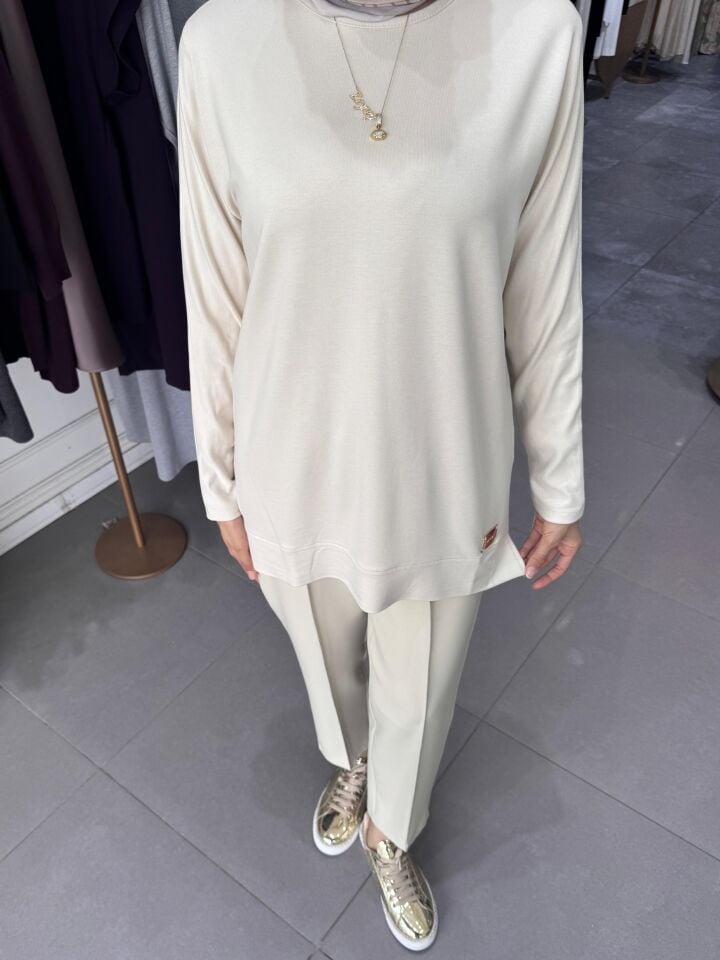 İPEK PAMUK BLUZ  BEJ