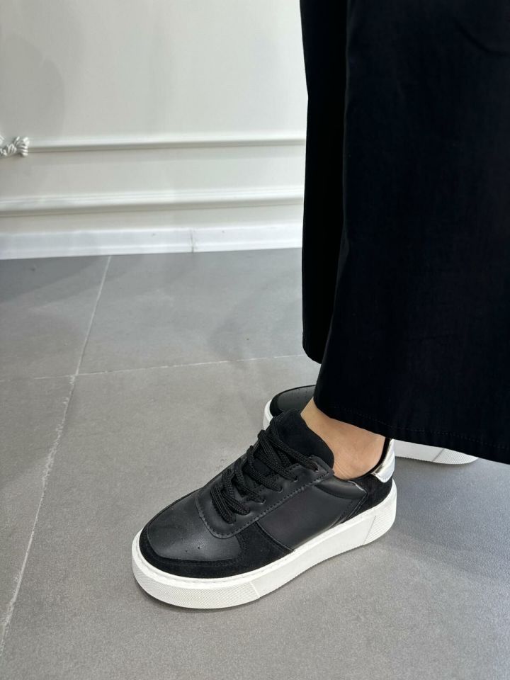 MODA HASEN BAĞCIKLI SİYAH SNEAKERS