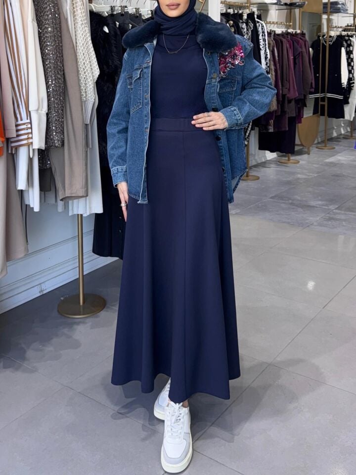 KLOŞ ETEK LACİVERT