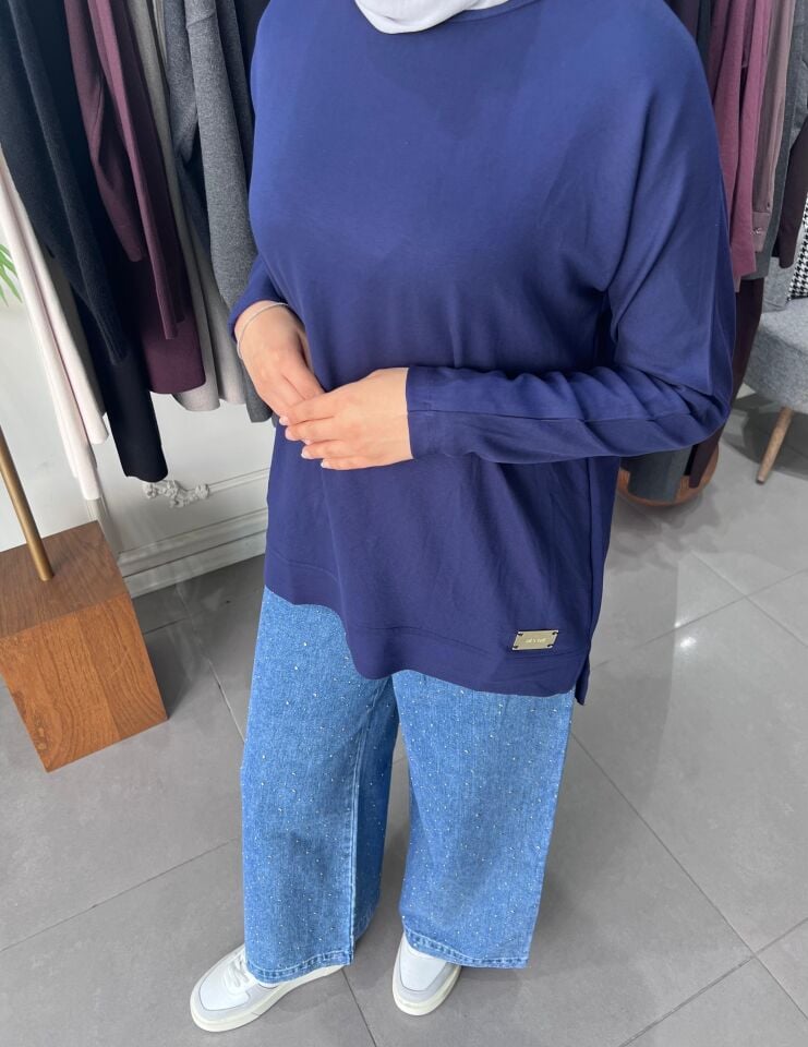 İPEK PAMUK BLUZ   LACİVERT