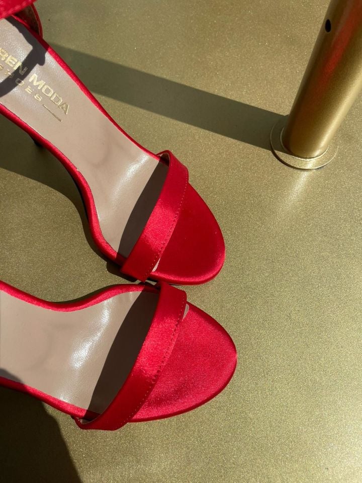 MODA HASEN DÜZ SATEN AYAKKABI KIRMIZI 36