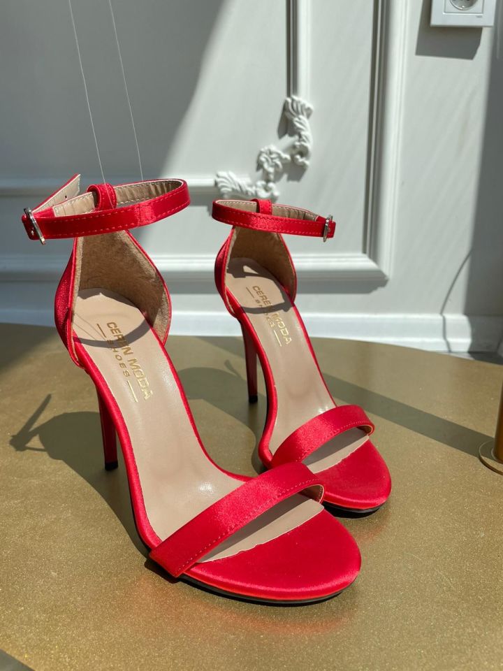 MODA HASEN DÜZ SATEN AYAKKABI KIRMIZI 36