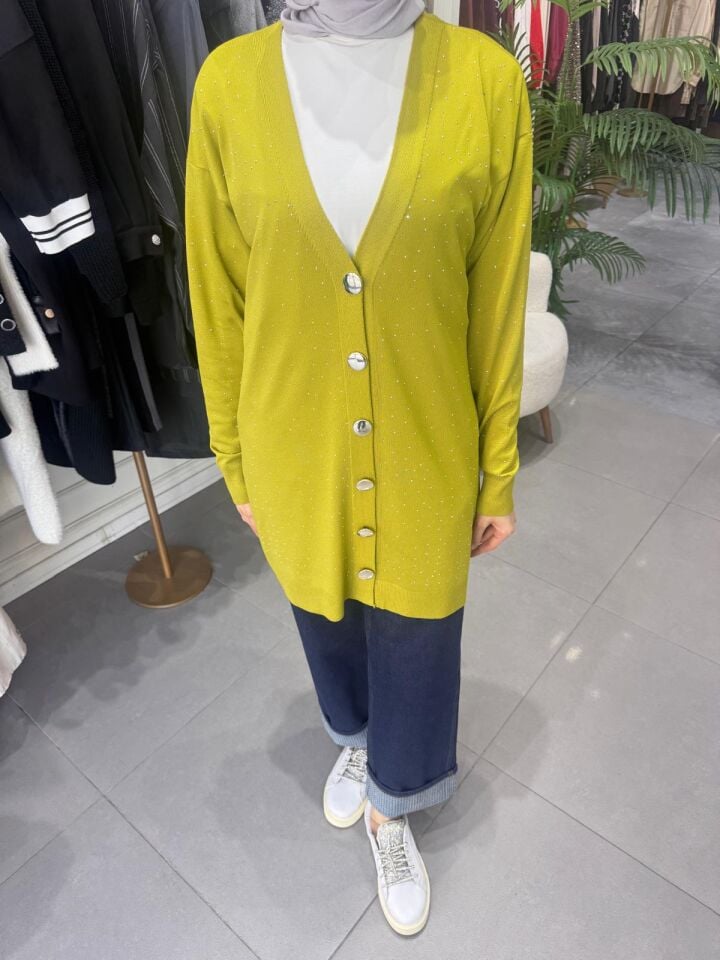 MERSERİZE TAŞLI HIRKA YEŞİL