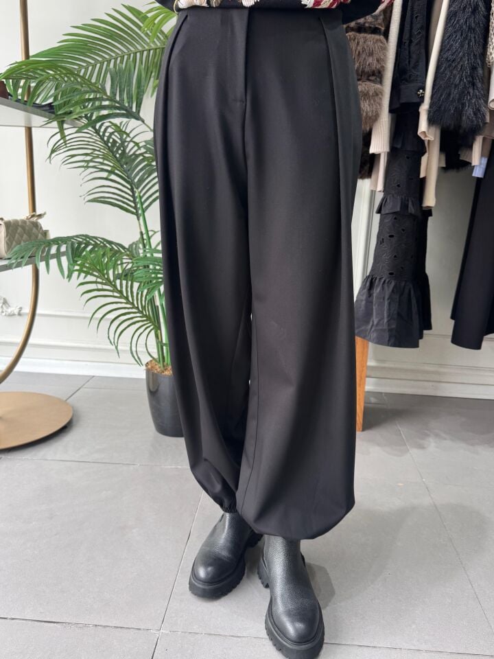 PİLE PANTALON SİYAH