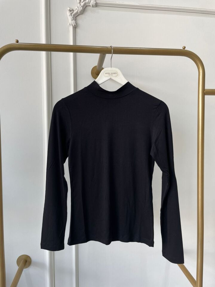 YÜKSEK YAKA UZUN KOL BODY SİYAH