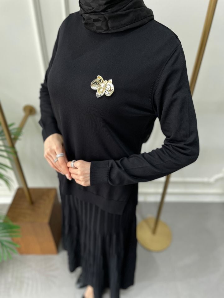ELEGANTE TRİKO BLUZ SİYAH