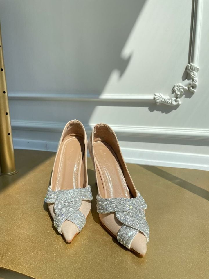 MODA HASEN SATEN FANTAZİ AYAKKABI BEJ 40
