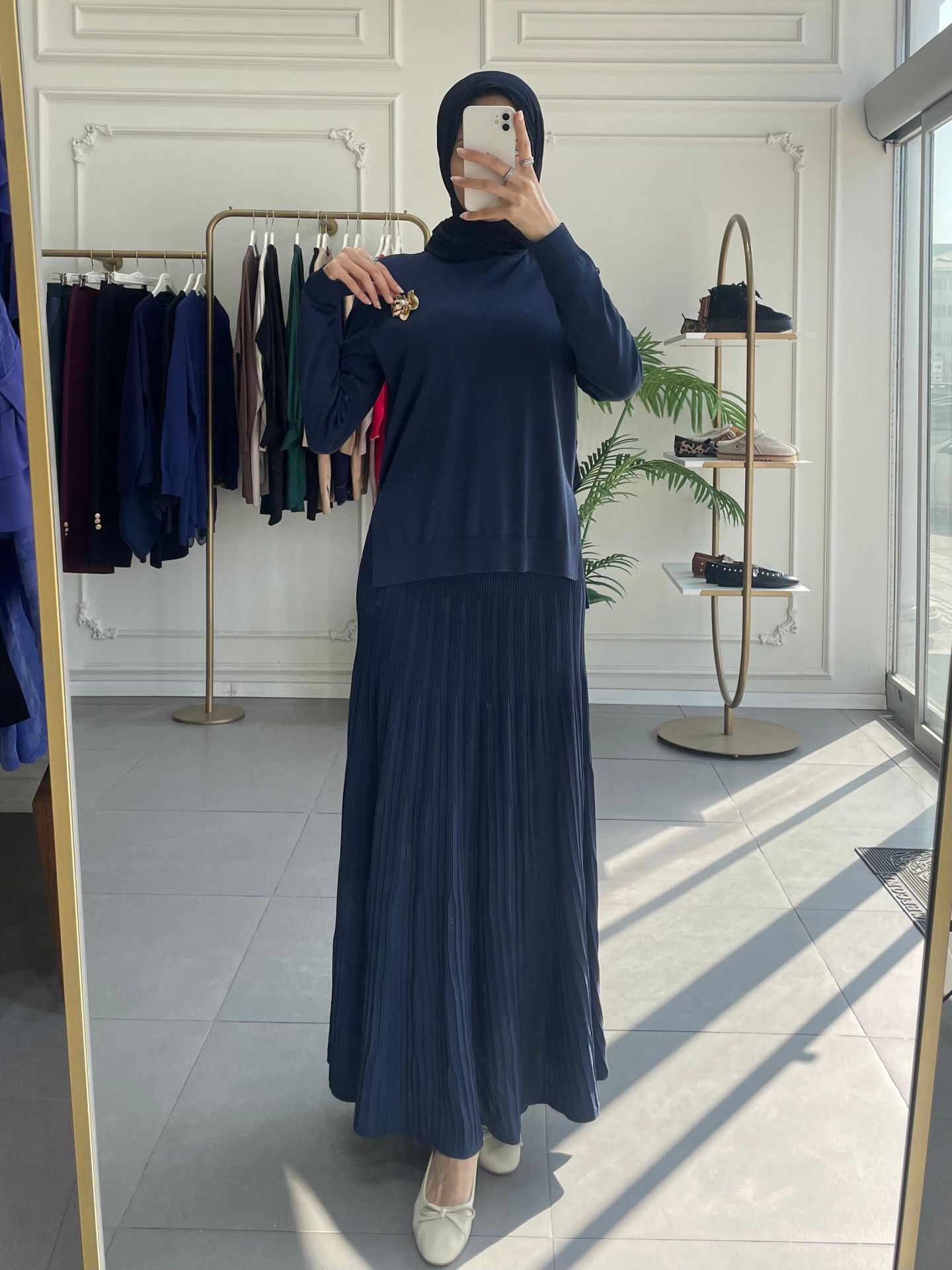 ELEGANTE TRİKO BLUZ LACİVERT