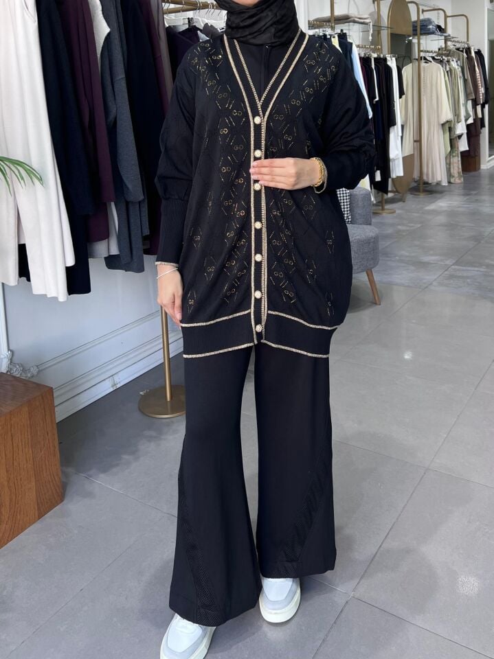 BAKLAVA DESEN HIRKA SİYAH