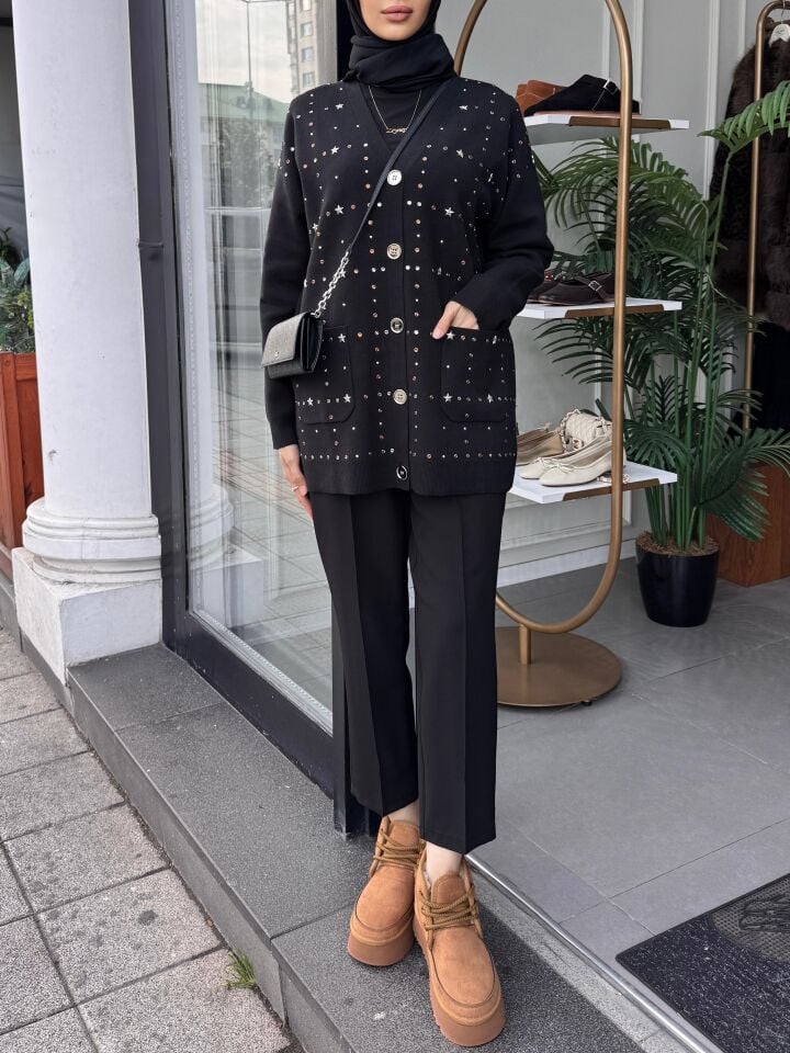 YILDIZ DETAY HIRKA SİYAH