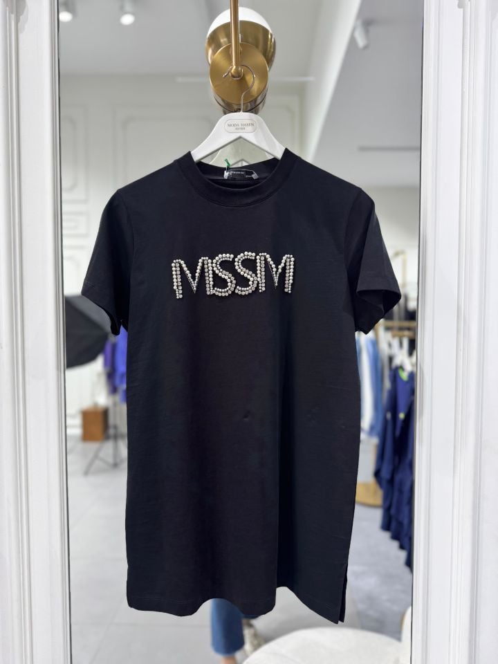 MSSM TAŞLI TİŞÖRT SİYAH